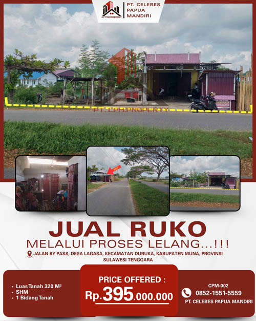 Ruko di Muna, Sulawesi Tenggara di Kabupaten Muna
