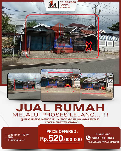 Rumah di Kota Parepare, Sulawesi Selatan di Kota Parepare