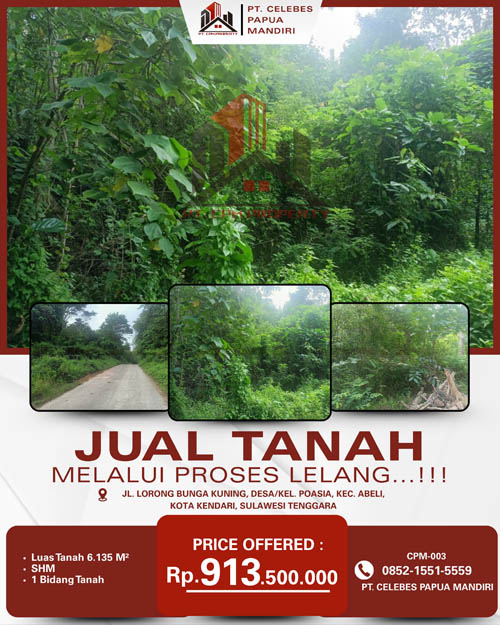 Tanah di Kota Kendari, Sulawesi Selatan
