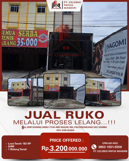 Ruko 2 Lantai di Kab. Gowa, Sulawesi Selatan di Kota Makassar