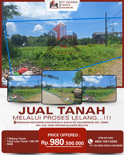 Tanah di Kab. Gowa Sulawesi Selatan di Kabupaten Gowa